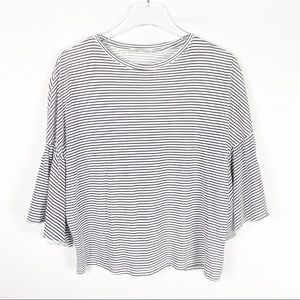 ZARA Trafaluc Striped 3/4 Sleeve Blouse Top S